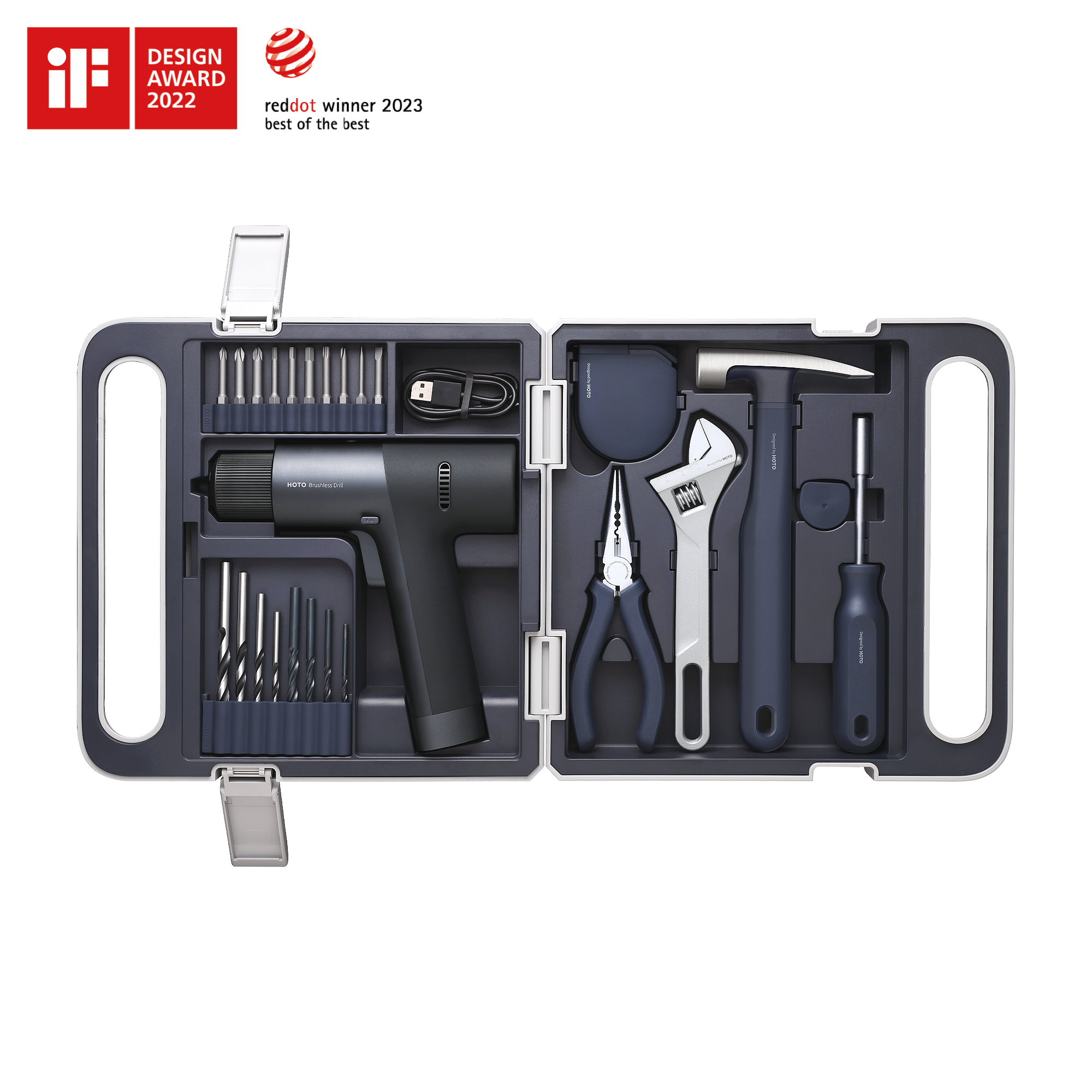 HOTO 12V Brushless Drill Tool Set