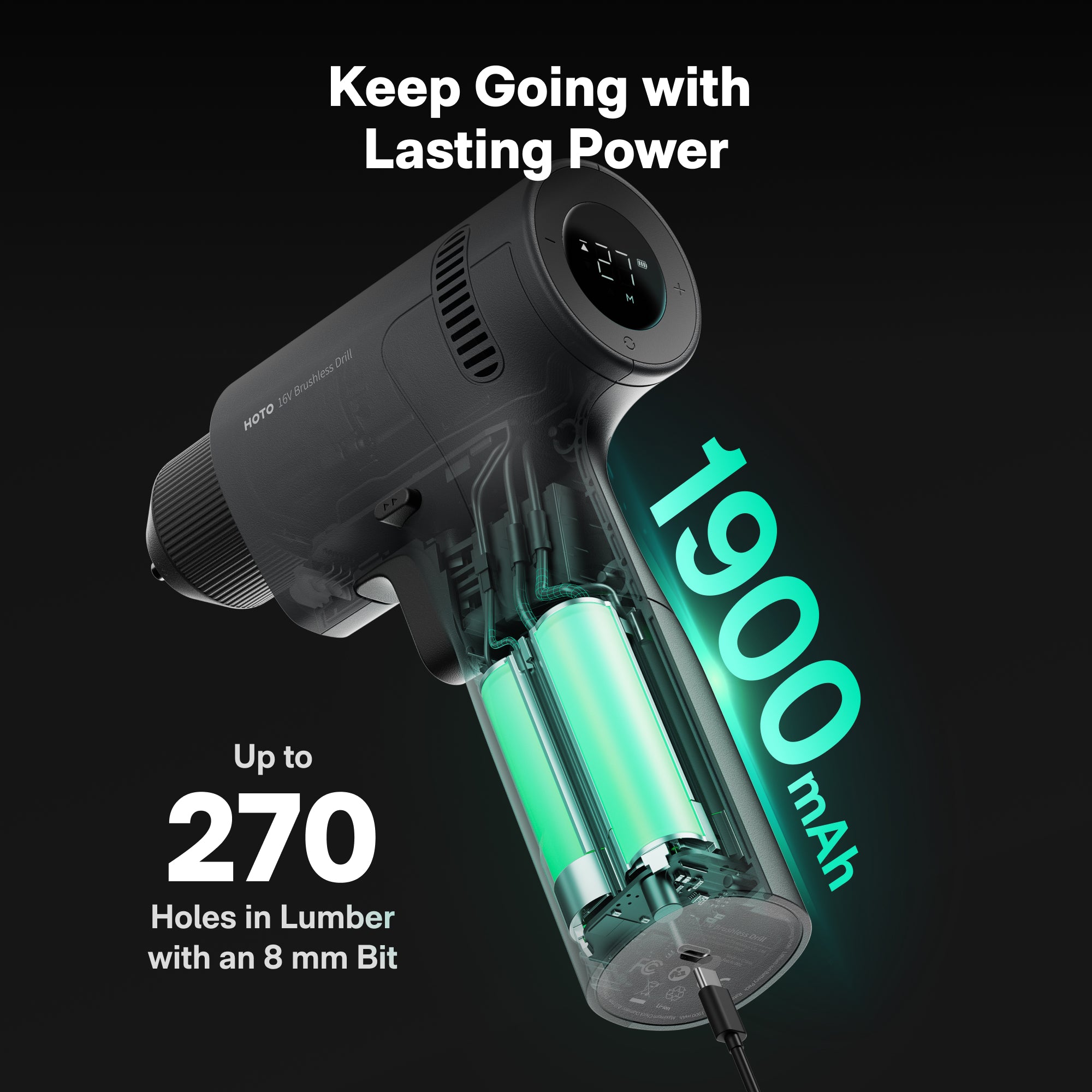 HOTO 16V Brushless Drill