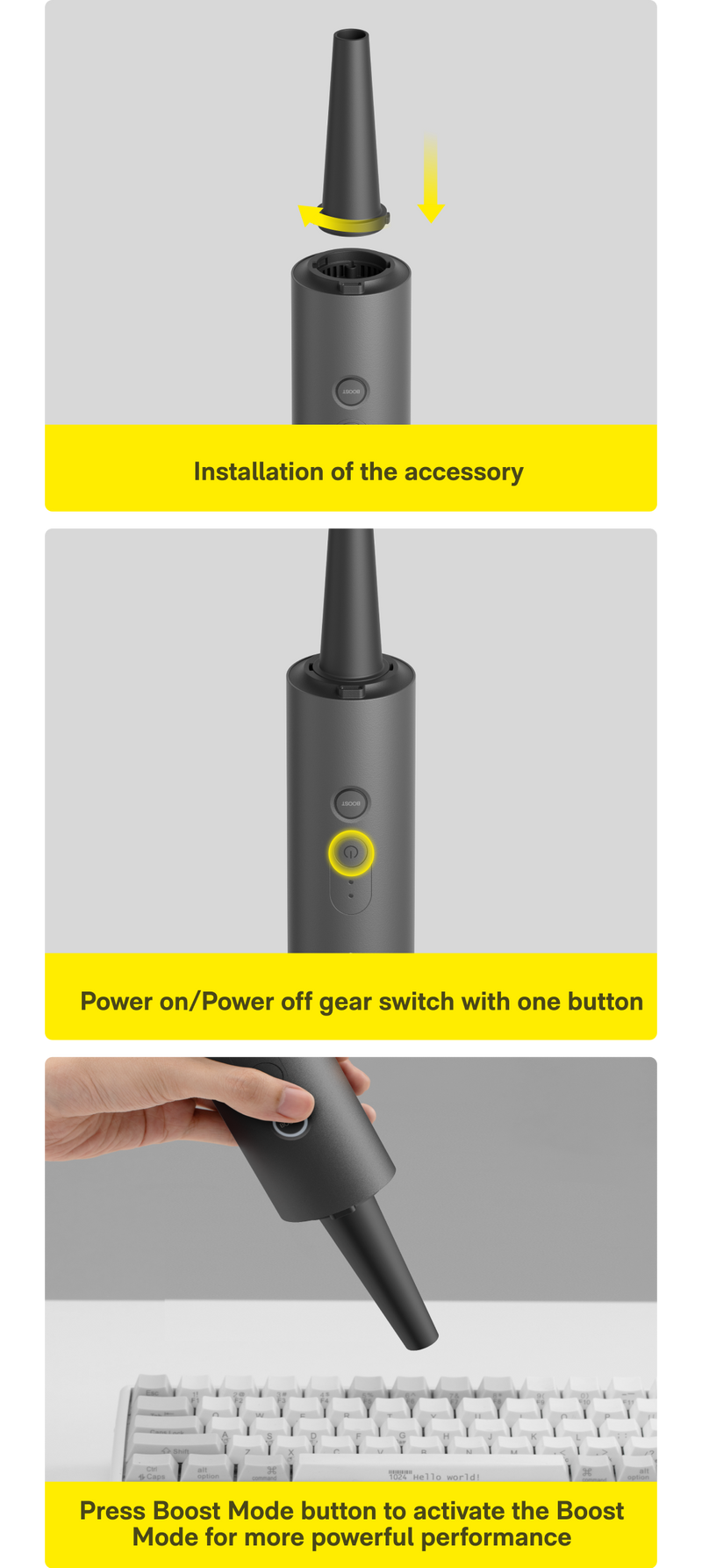 HOTO AutoCare Air Duster & Vacuum easy installation