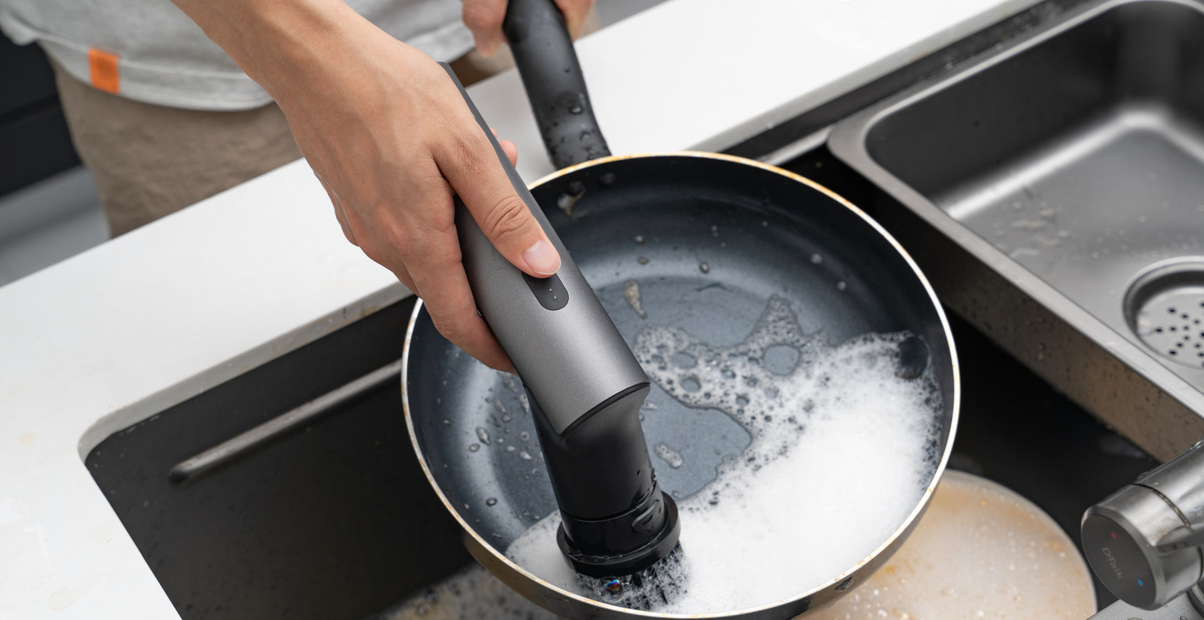 How can a cordless electric spin scrubber simplify cleaning tasks