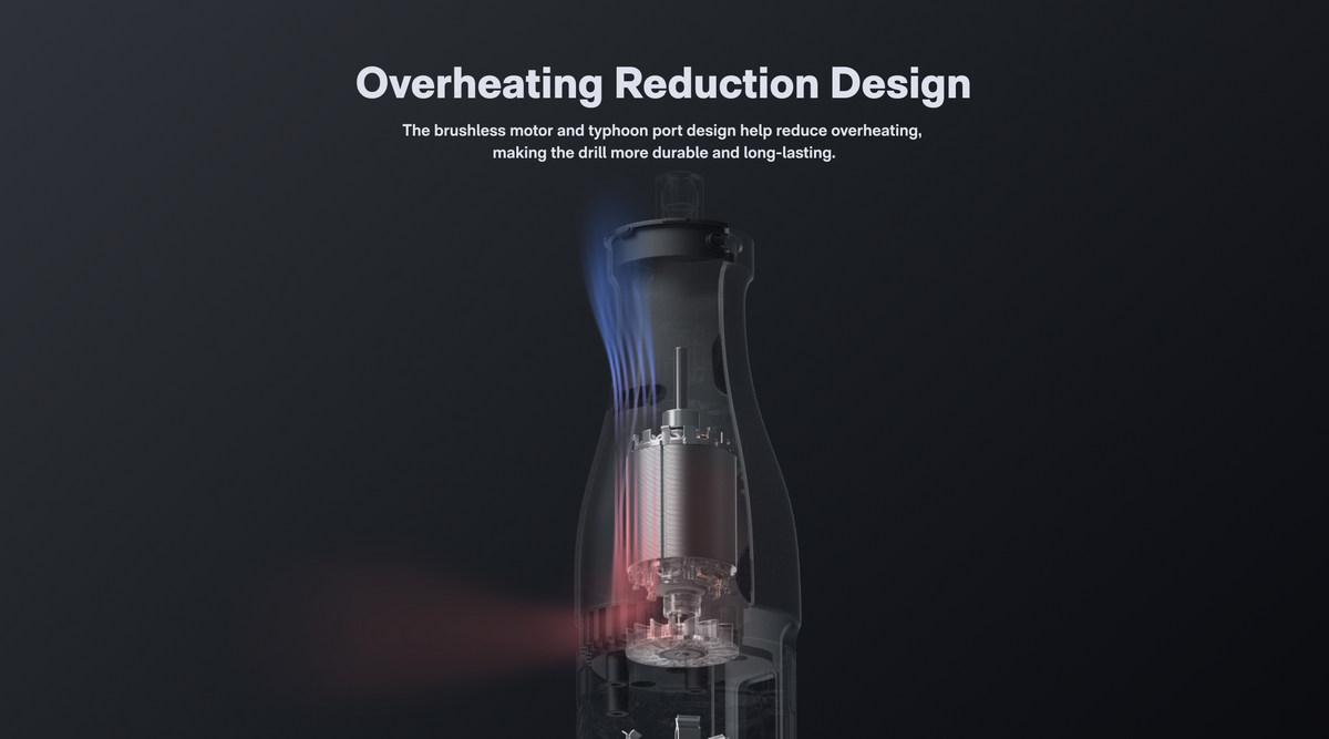 HOTO Rotary Tool Pro internal cooling airflow and overheating-reduction design