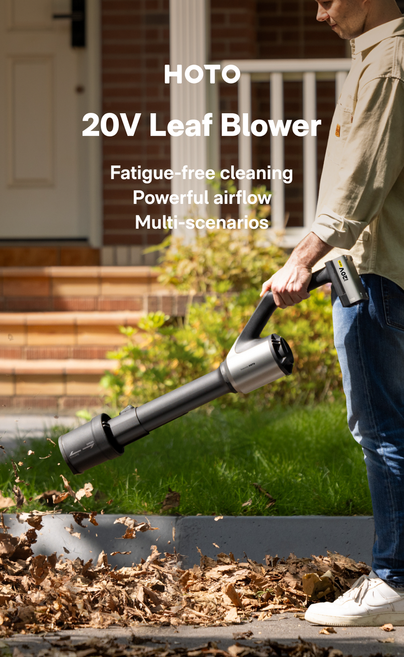 HOTO 20V cordless leaf blower with lightweight design and ergonomic handle