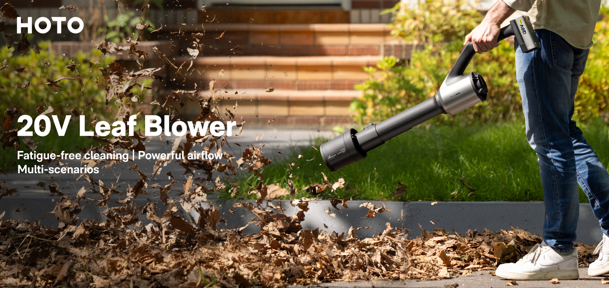 HOTO 20V cordless leaf blower with lightweight design and ergonomic handle