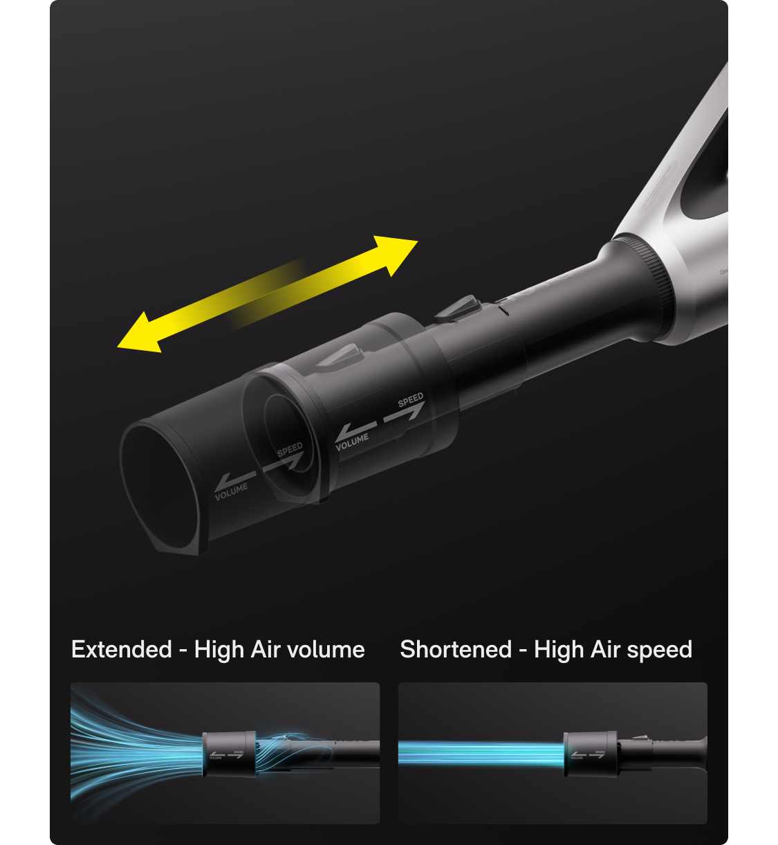 Portable HOTO 20V leaf blower Retractable Siphon Tube