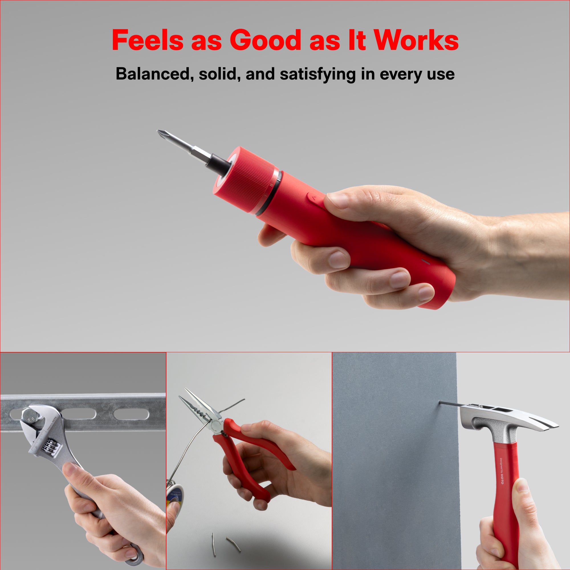 HOTO NEON RED Electric Screwdriver Tool Kit