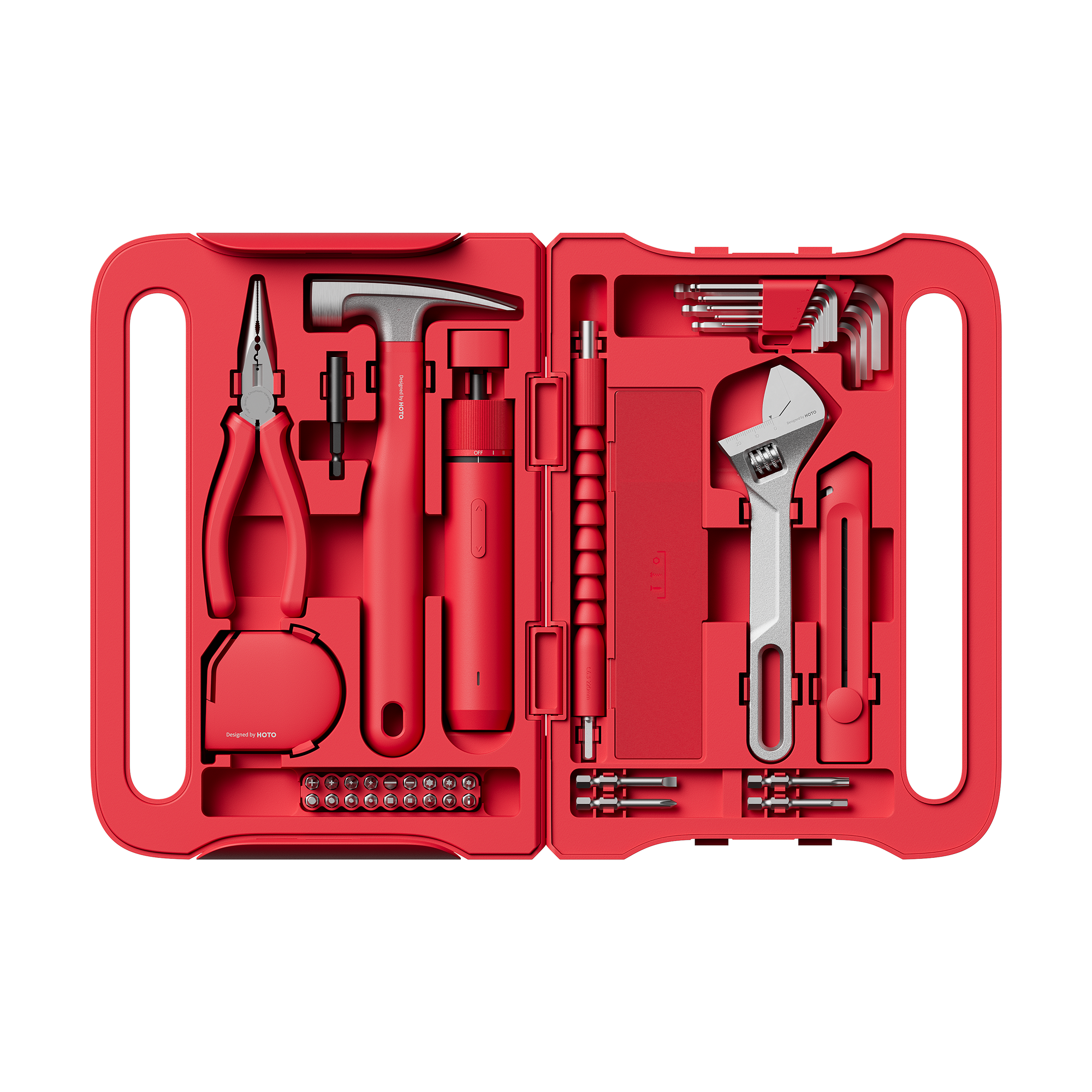 HOTO NEON RED Electric Screwdriver Tool Kit