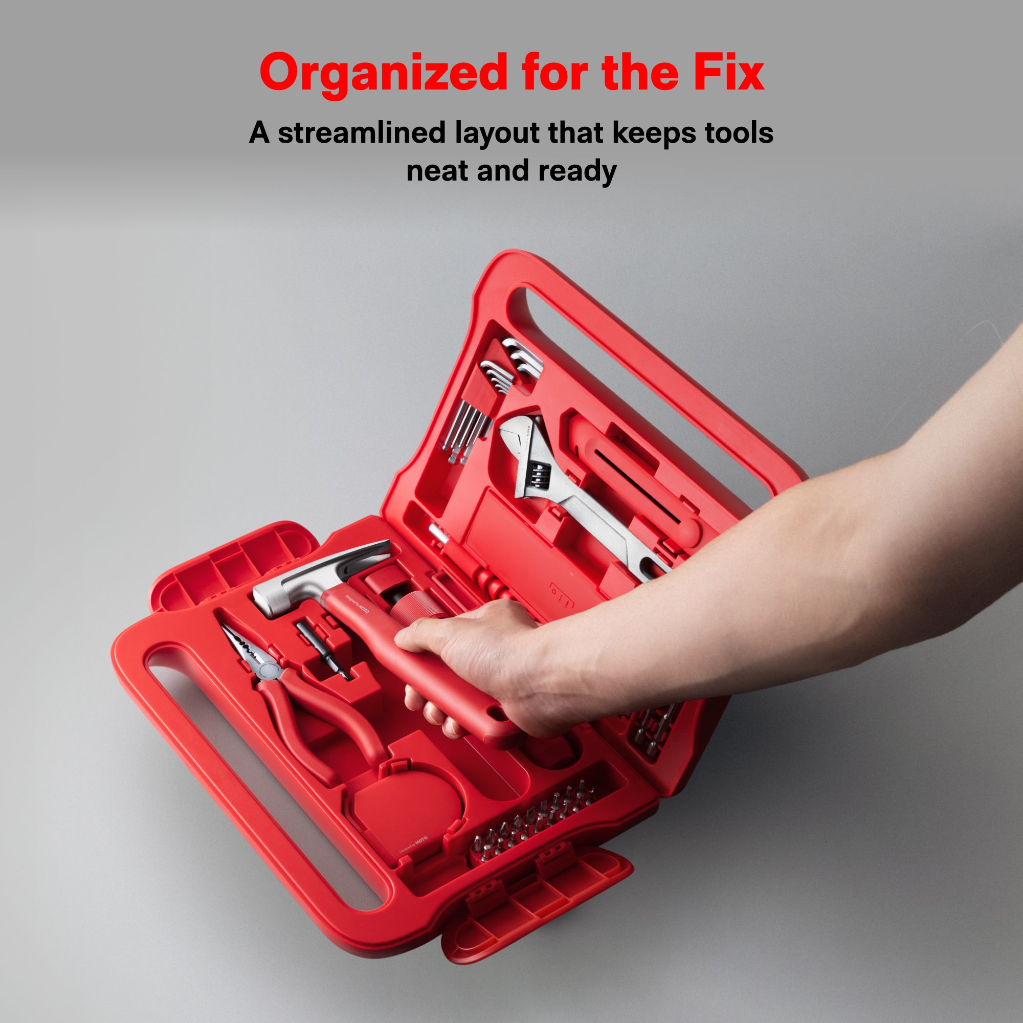HOTO NEON RED Electric Screwdriver Tool Kit