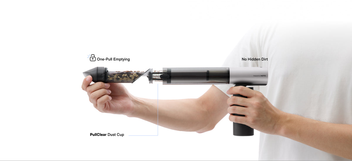 EMPTY IN ONE CLEAN PULL Pinch With Two Fingers To Release Dust Effortlessly