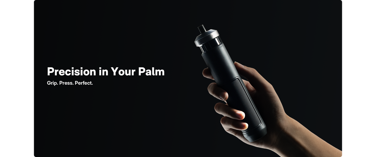HOTO PixelDrive cordless screwdriver held in one hand