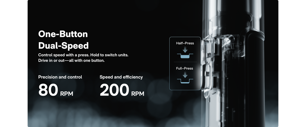 HOTO PixelDrive one-button dual-speed control at 80 and 200 RPM