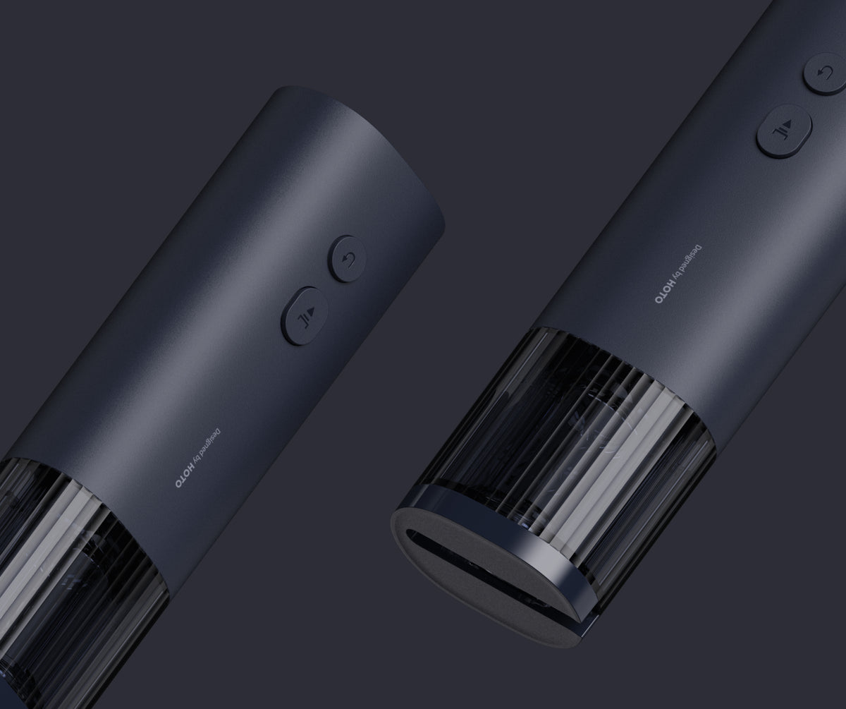 Close view of the HOTO Electric Wine Opener uncork and cork-release buttons
