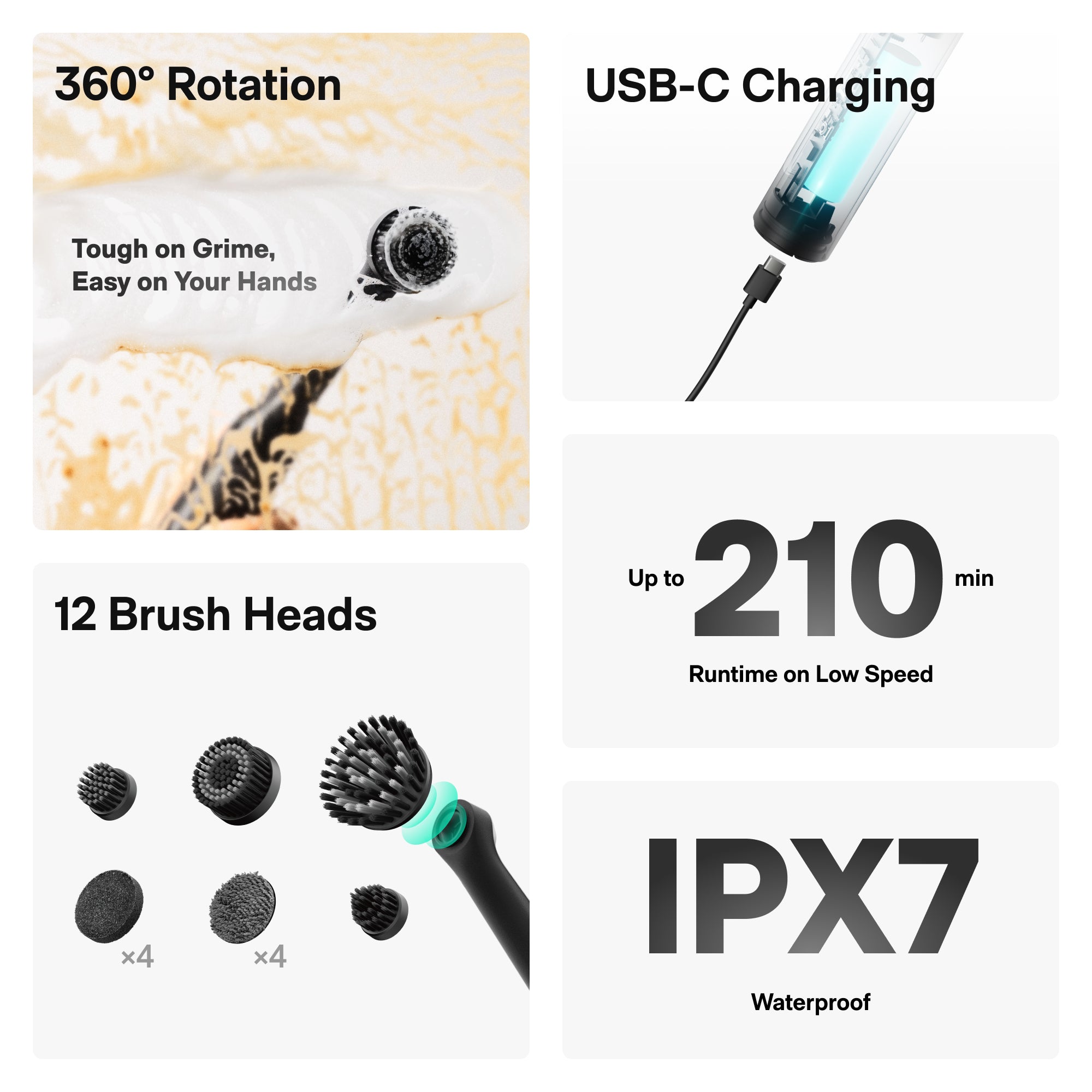 HOTO HOTO Wand™ Cordless Spin Scrubber